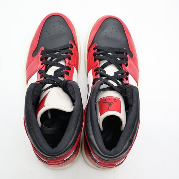 Nike Air Jordan 1 Mid Men's Size 12 Red Black White Sneakers 554724 069 - Picture 9 of 9
